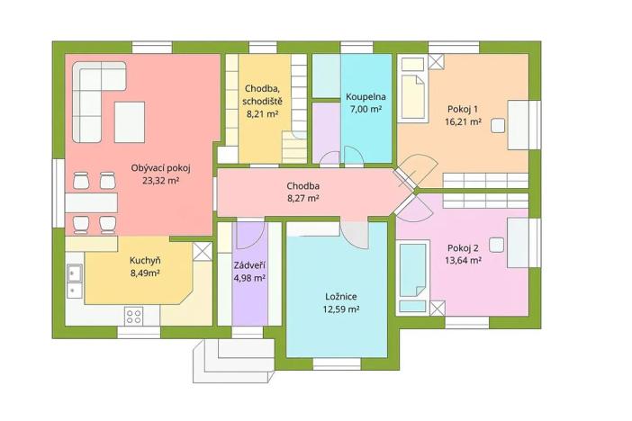 Prodej rodinného domu, Líně, Polní, 104 m2