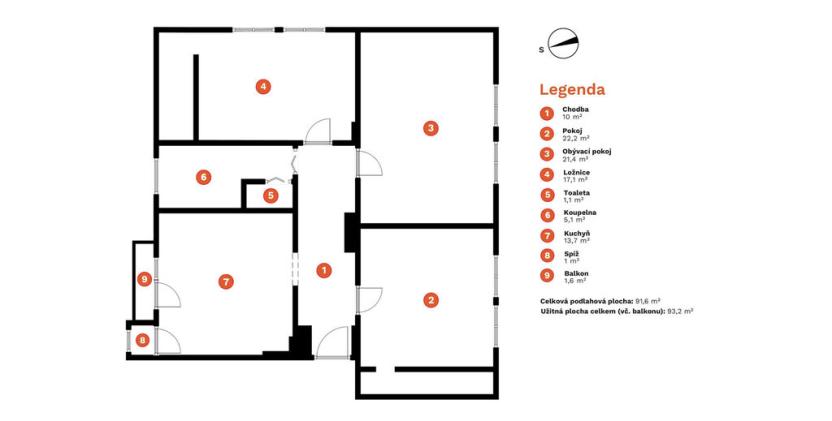 Prodej bytu 3+1, Brno - Zábrdovice, Tkalcovská, 93 m2