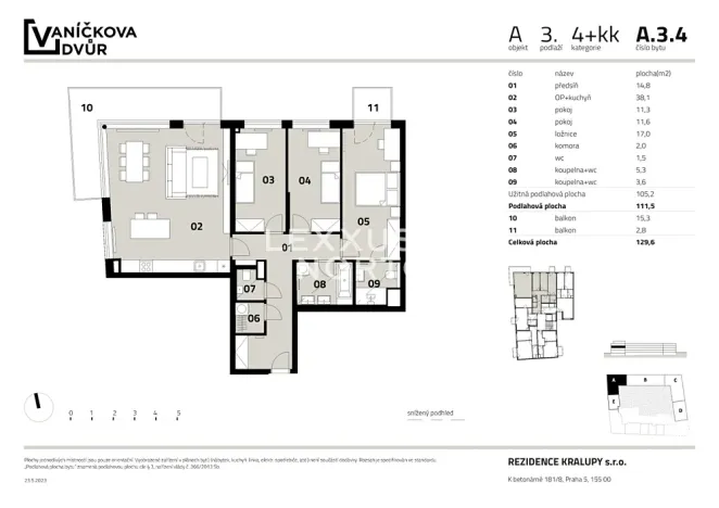 Prodej bytu 4+kk, Kralupy nad Vltavou, Husova, 112 m2