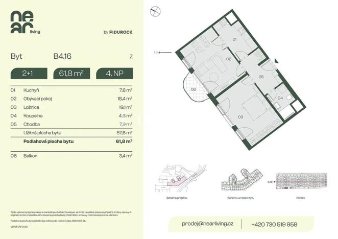 Prodej bytu 2+1, Praha - Libeň, Na kopečku, 58 m2