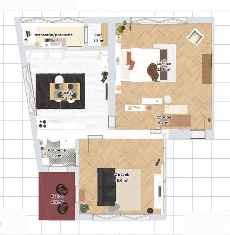 Prodej bytu 2+1, Vysoké Mýto - Pražské Předměstí, Fibichova, 70 m2