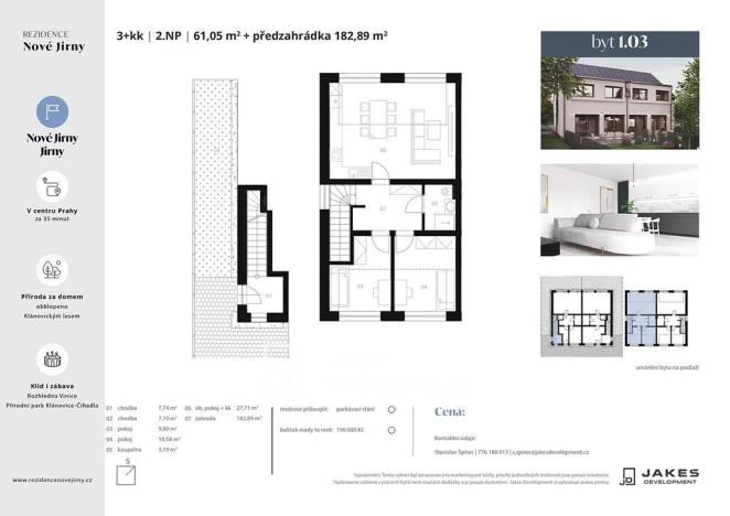 Prodej bytu 3+kk, Jirny, 61 m2