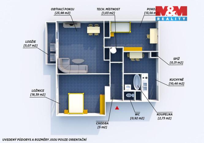 Prodej bytu 3+1, Domažlice, Ladova, 76 m2
