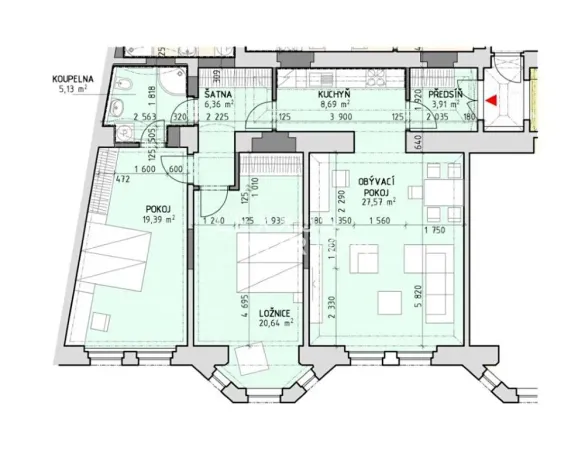 Pronájem bytu 3+1, Praha - Nové Město, Na Poříčí, 92 m2