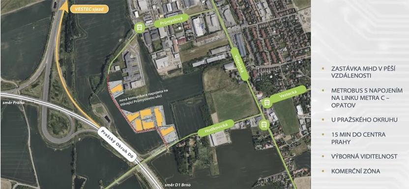 Prodej komerčního pozemku, Vestec, Hodkovická, 15258 m2