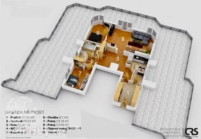 Dražba bytu 3+1, Praha - Stodůlky, Volutová, 112 m2