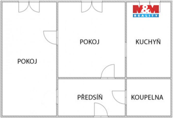 Prodej bytu 2+1, Nový Jičín, Bezručova, 45 m2