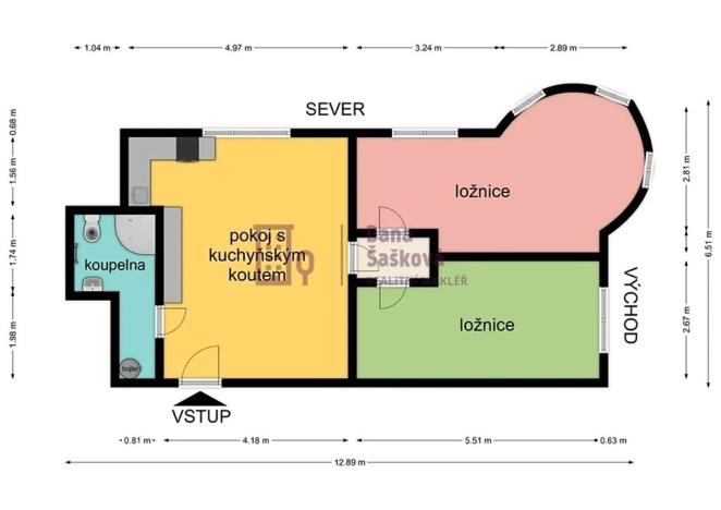 Pronájem bytu 3+kk, Jindřichův Hradec, Sládkova, 61 m2
