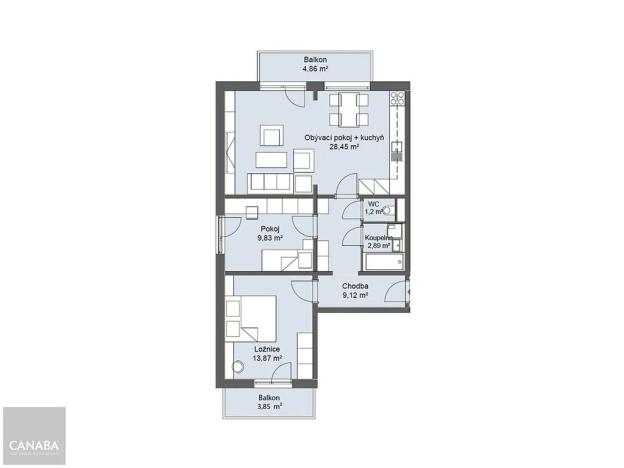 Prodej bytu 3+kk, Praha - Čakovice, 74 m2