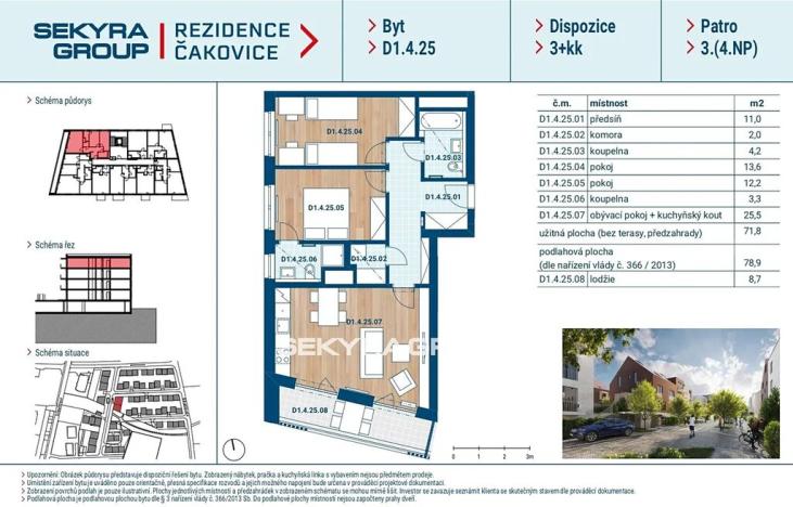 Prodej bytu 3+kk, Praha, 71 m2