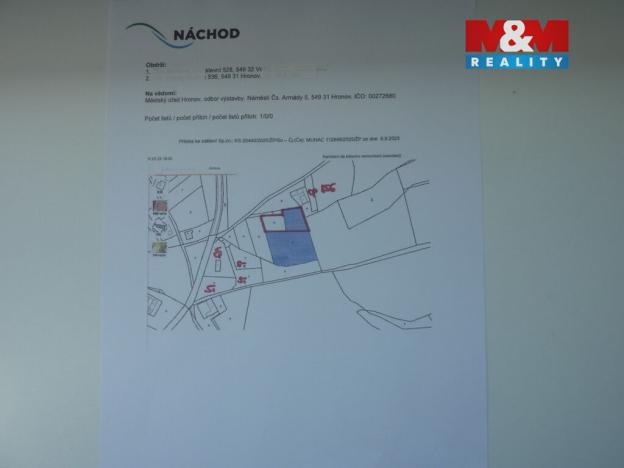 Prodej zahrady, Hronov, 6000 m2