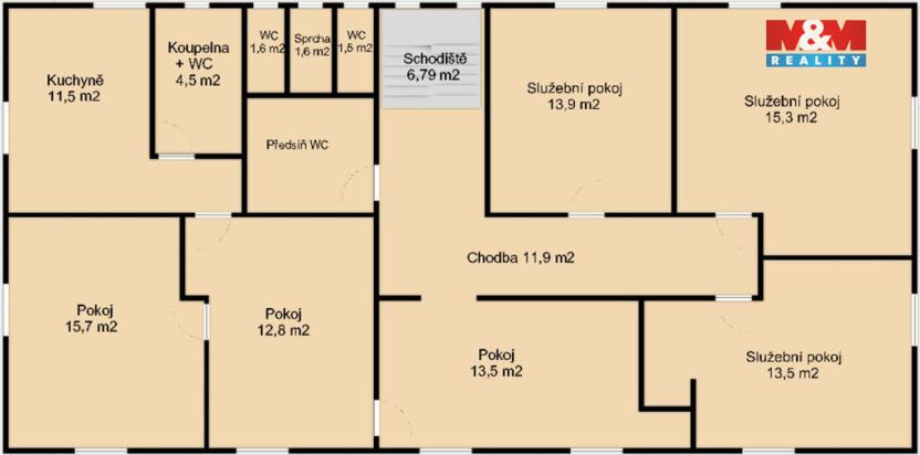 Prodej rodinného domu, Želízy, 640 m2