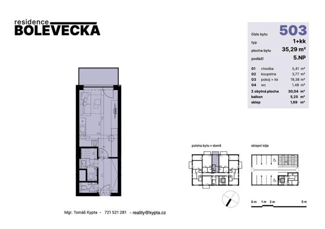 Pronájem bytu 1+kk, Plzeň - Severní Předměstí, Bolevecká, 37 m2