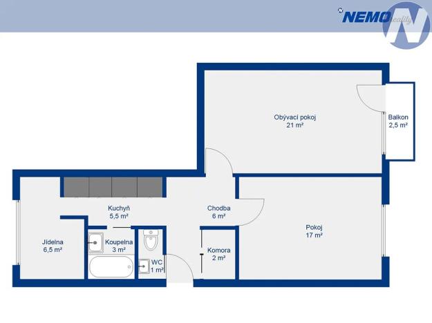 Prodej bytu 3+1, Prachatice, nám. Přátelství, 62 m2