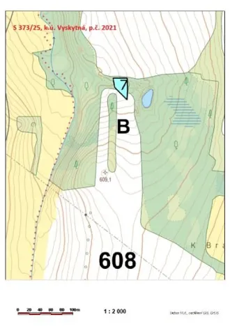 Prodej lesa, Vyskytná, 665 m2