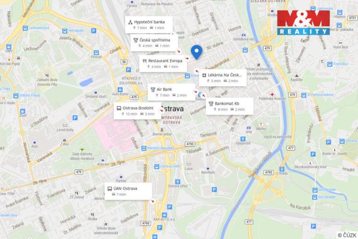 Pronájem bytu 1+1, Ostrava - Moravská Ostrava, Veleslavínova, 55 m2