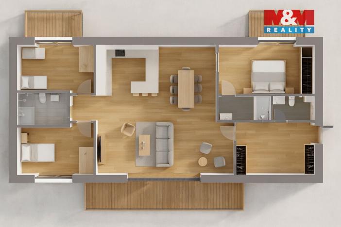 Prodej bytu 4+kk, Praha - Holyně, náměstí Pod lípou, 121 m2