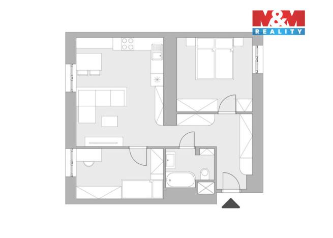 Prodej bytu 3+kk, Ostrava - Poruba, nábřeží Svazu protifašistických bojovníků, 64 m2