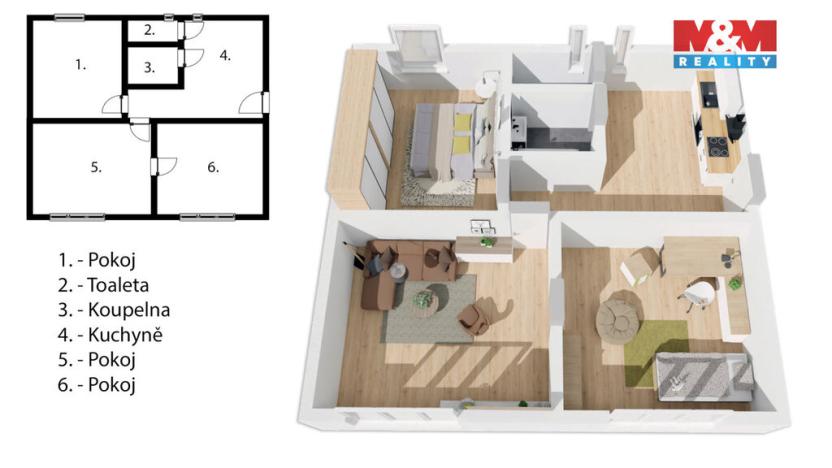 Prodej bytu 3+kk, Trutnov - Horní Staré Město, 55 m2