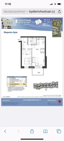 Pronájem bytu 2+kk, Praha - Hostivař, Fojtova, 49 m2