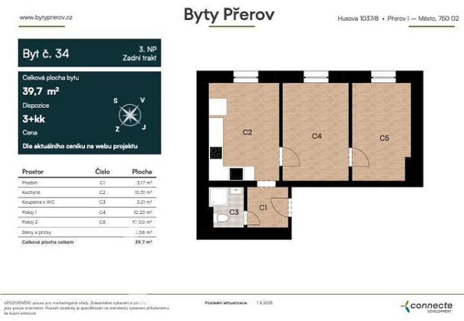 Prodej bytu 3+kk, Přerov - Přerov I-Město, Husova, 40 m2
