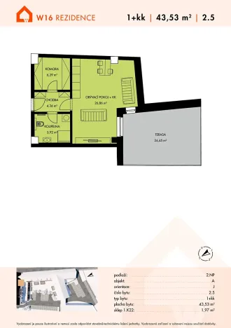 Prodej bytu 1+kk, Třešť, Wolkerova, 44 m2