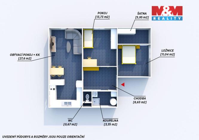 Prodej bytu 3+kk, Kotovice, 71 m2