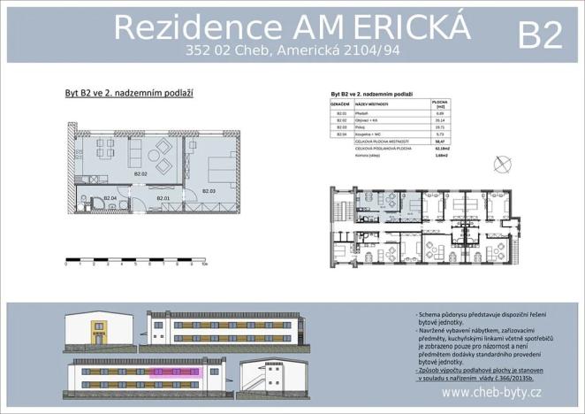 Prodej bytu 2+kk, Cheb, Americká, 58 m2