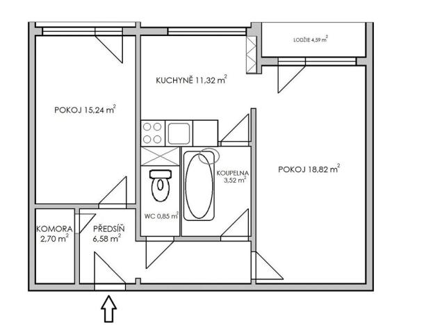 Prodej bytu 2+1, Praha - Kobylisy, Taussigova, 59 m2