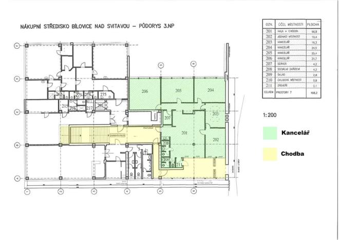 Pronájem kanceláře, Bílovice nad Svitavou, Žižkova, 198 m2