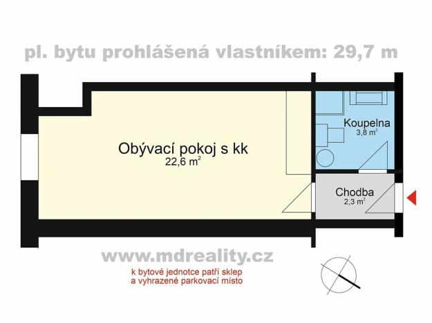 Prodej bytu 1+kk, Ostrava, Palackého, 31 m2