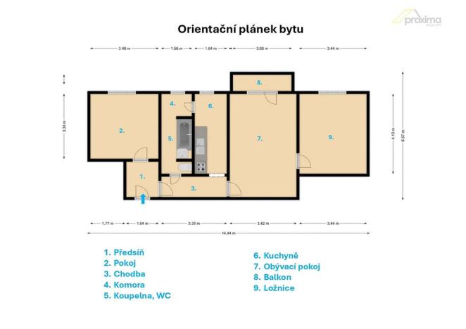 Pronájem bytu 3+1, České Budějovice - České Budějovice 7, L. M. Pařízka, 64 m2