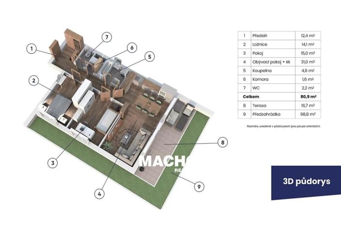 Prodej bytu 3+kk, Praha - Letňany, Křivoklátská, 98 m2