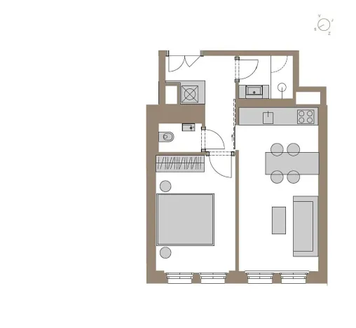 Pronájem bytu 2+kk, Praha - Vršovice, Na spojce, 42 m2