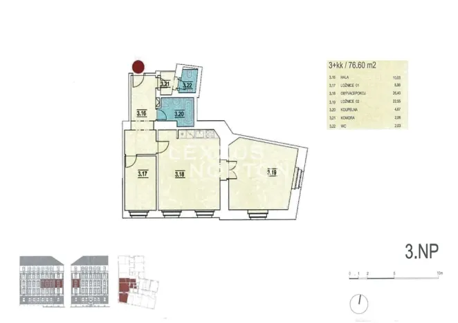 Pronájem bytu 3+kk, Praha - Smíchov, Zborovská, 76 m2