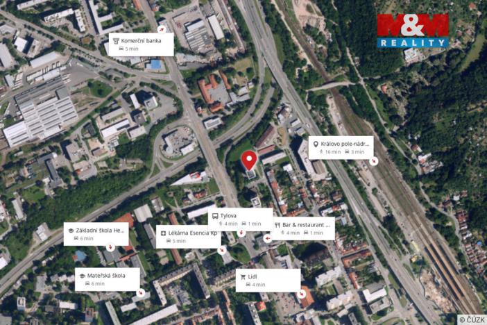 Pronájem bytu 1+1, Brno - Královo Pole, Palackého třída, 35 m2