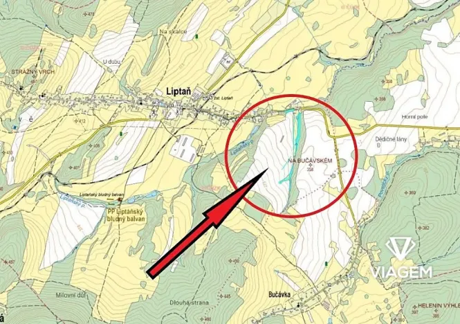 Prodej podílu lesa, Liptaň, 3143 m2