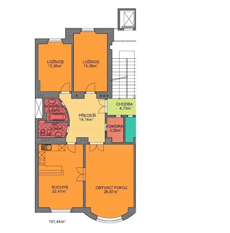 Pronájem bytu 3+1, Praha - Nové Město, Dřevná, 102 m2