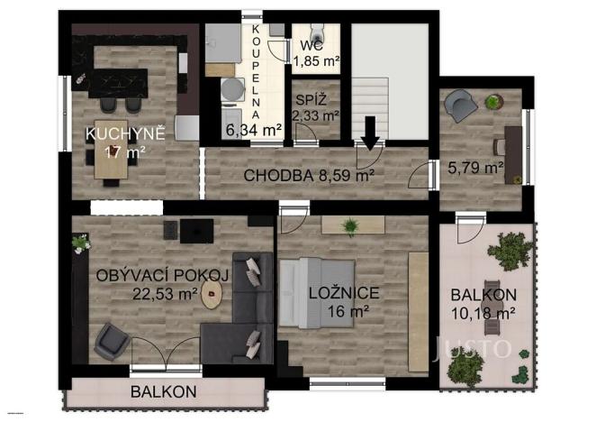 Prodej bytu 2+1, Písek, Na Rozmezí, 90 m2
