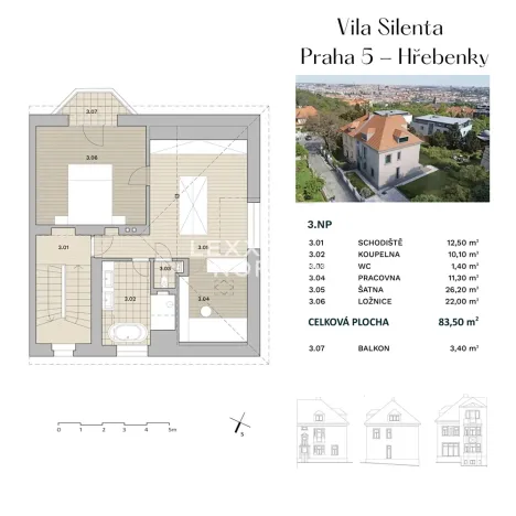 Prodej vily, Praha - Smíchov, Tichá, 340 m2