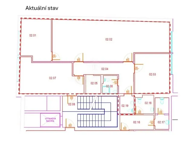 Pronájem kanceláře, Praha - Karlín, Křižíkova, 259 m2