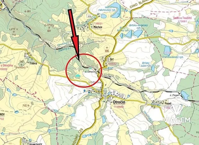 Prodej podílu lesa, Otročín, 1817 m2