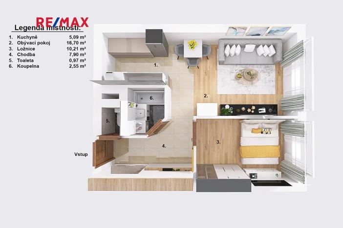 Pronájem bytu 2+kk, Praha - Chodov, Konstantinova, 43 m2