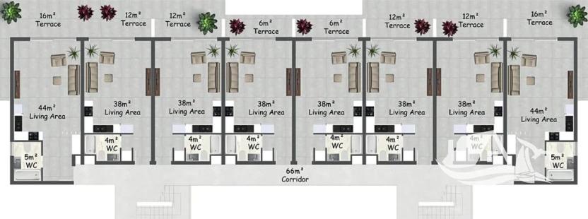 Prodej bytu 1+1, Agios Amvrosios Keryneias, Kypr, 62 m2