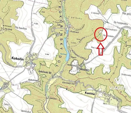 Prodej podílu lesa, Kokořín, 405 m2