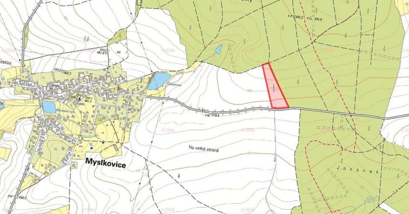 Prodej pole, Myslkovice, 21400 m2
