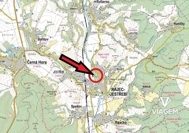 Prodej pole, Rájec-Jestřebí, 809 m2