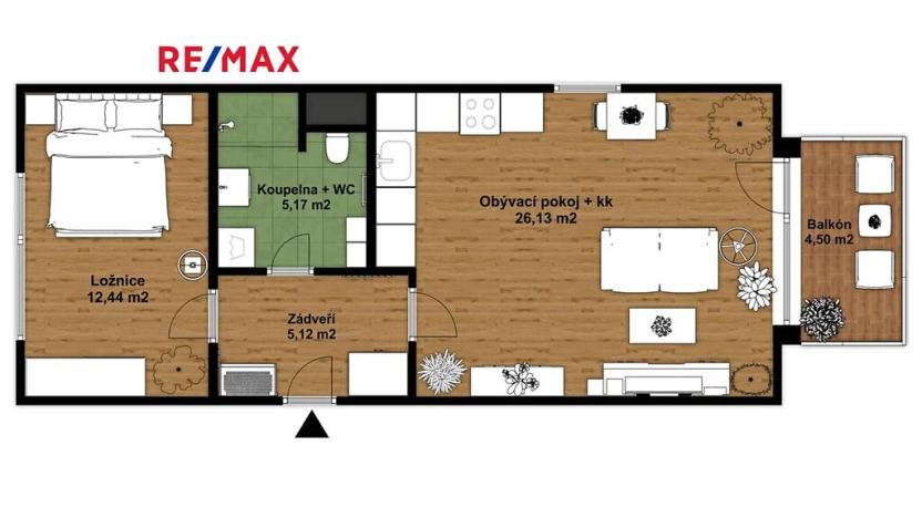 Pronájem bytu 2+kk, Plzeň, Vysoká, 51 m2