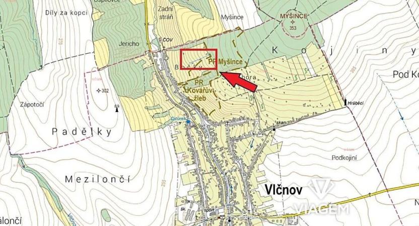 Prodej podílu zahrady, Vlčnov, 559 m2