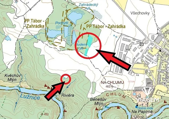 Prodej podílu pole, Tábor, 943 m2